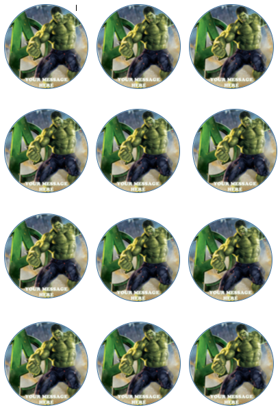 The Incredible Hulk Edible Cupcake Toppers (12 Images) Cake Image Icing Sugar Sheet Edible Cake Images