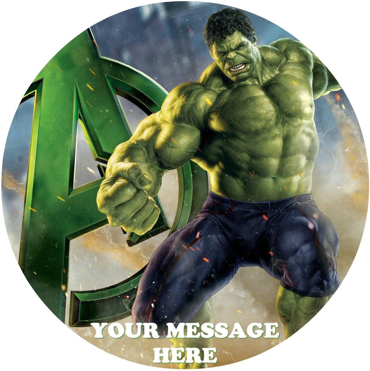 The Incredible Hulk Edible Image Cake Topper Personalized Birthday Sheet Custom Frosting Round Circle