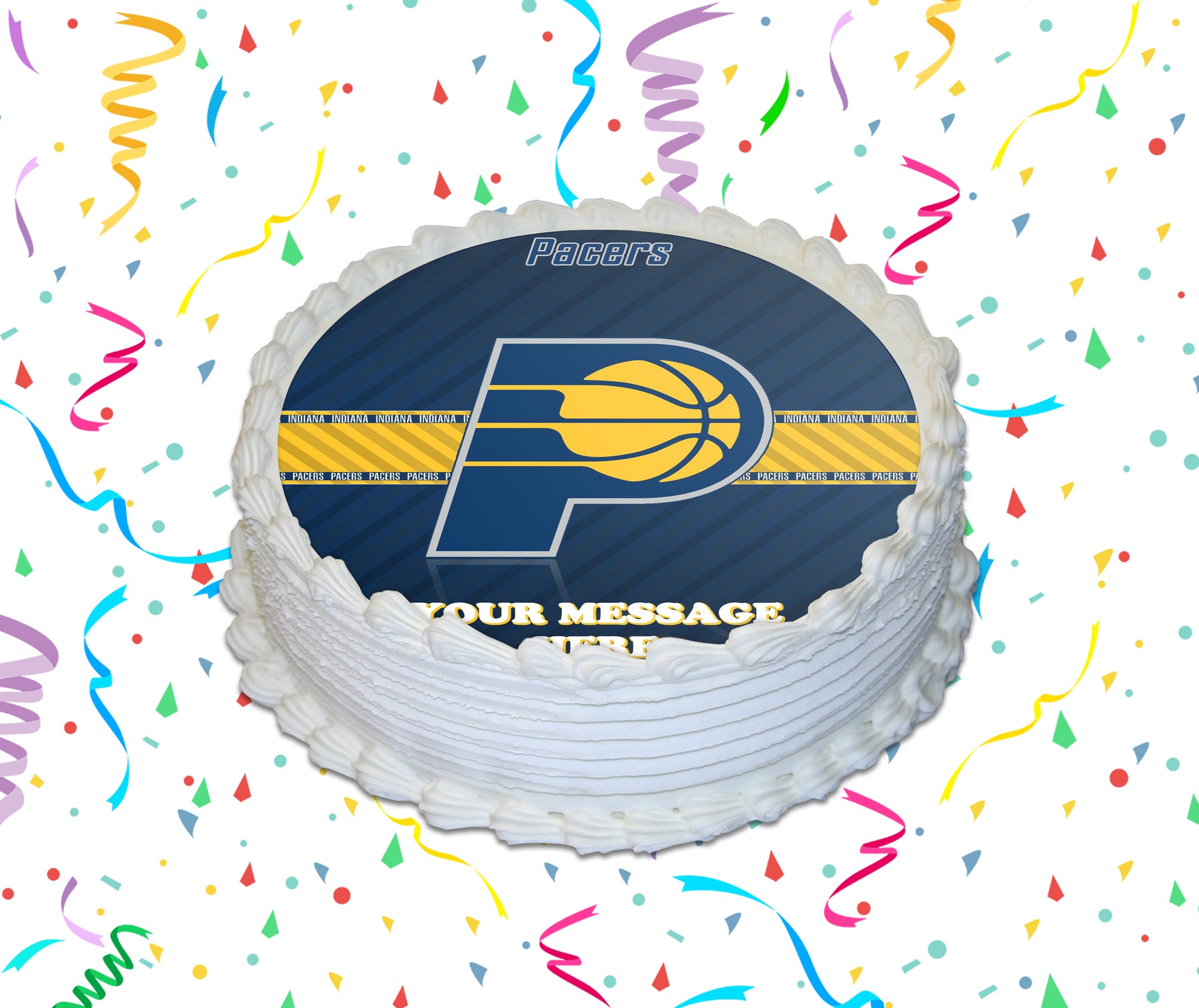 Indiana Pacers Edible Image Cake Topper Personalized Birthday Sheet Custom Frosting Round Circle