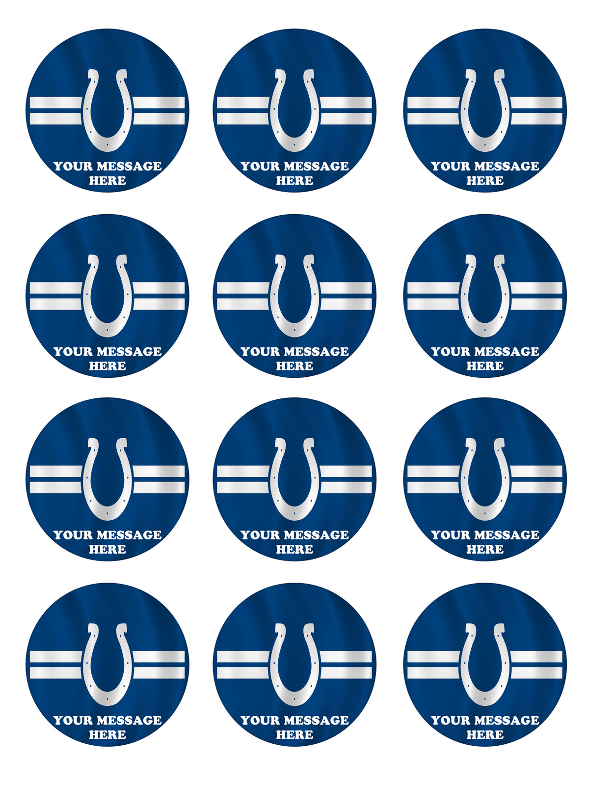 Indianapolis Colts Edible Cupcake Toppers (12 Images) Cake Image Icing Sugar Sheet
