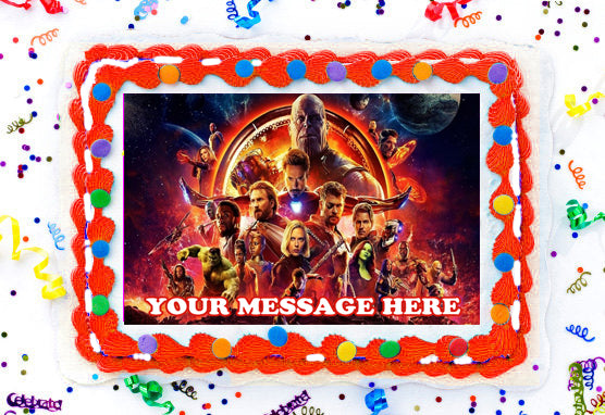 Avengers Infinity War Edible Image Cake Topper Personalized Birthday Sheet Decoration Custom Party Frosting Transfer Fondant