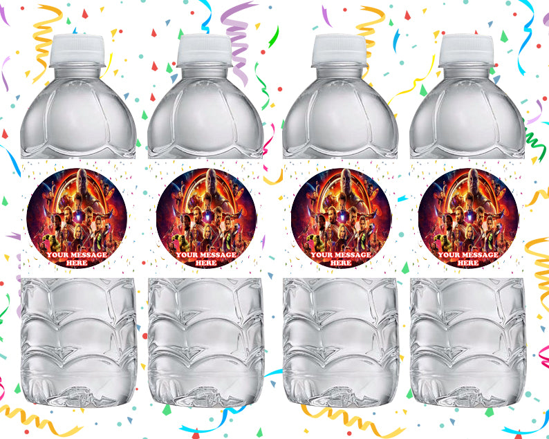 Avengers Infinity War Water Bottle Stickers 12 Pcs Labels Party Favors Supplies Decorations