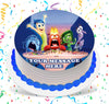 Inside Out Edible Image Cake Topper Personalized Birthday Sheet Custom Frosting Round Circle