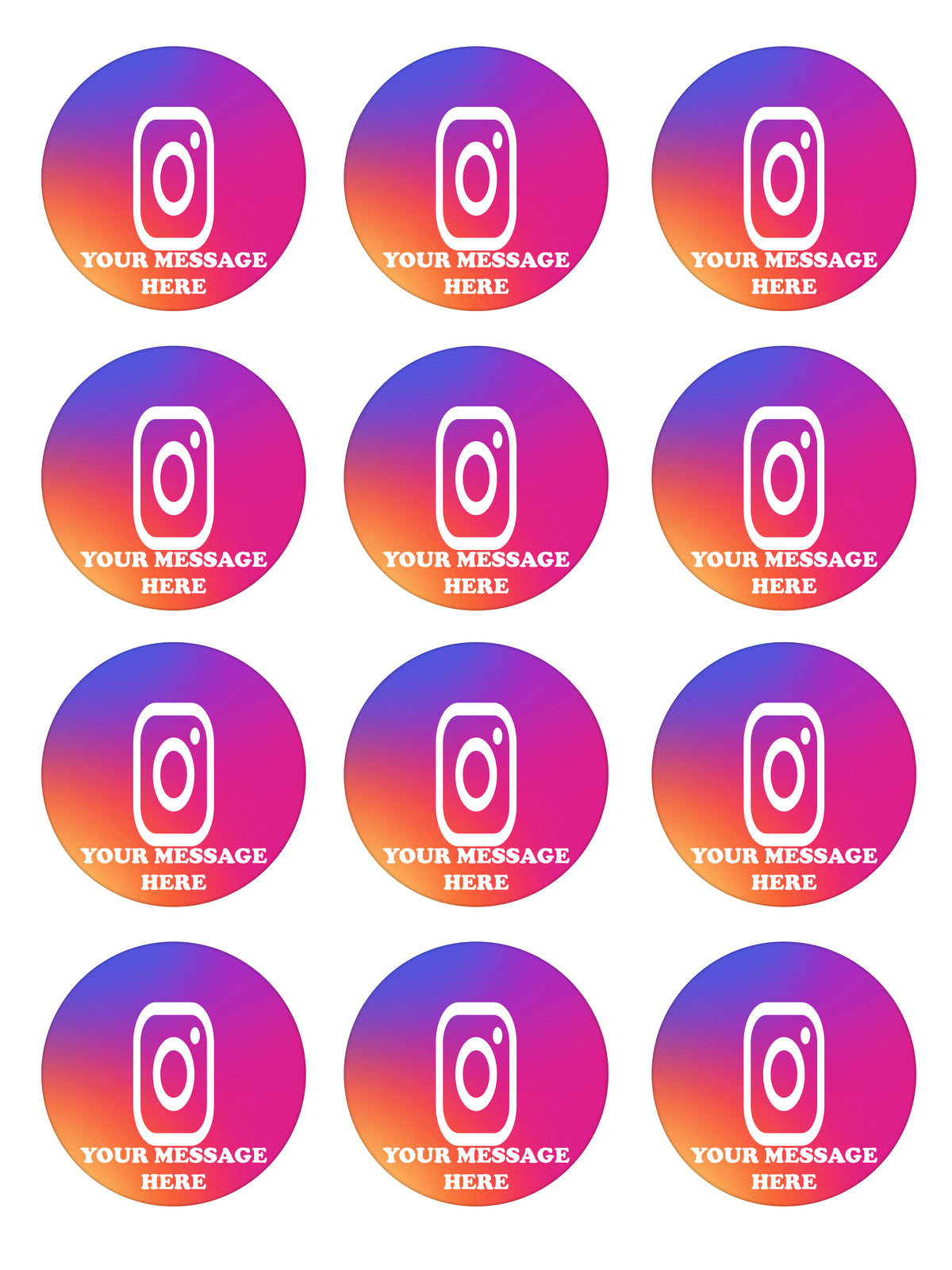 Instagram Edible Cupcake Toppers (12 Images) Cake Image Icing Sugar Sheet
