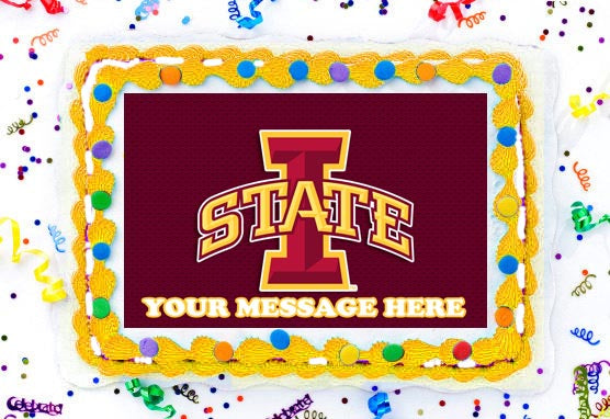 Iowa State University Edible Image Cake Topper Personalized Birthday Sheet Decoration Custom Party Frosting Transfer Fondant