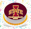 Iowa State University Edible Image Cake Topper Personalized Birthday Sheet Custom Frosting Round Circle