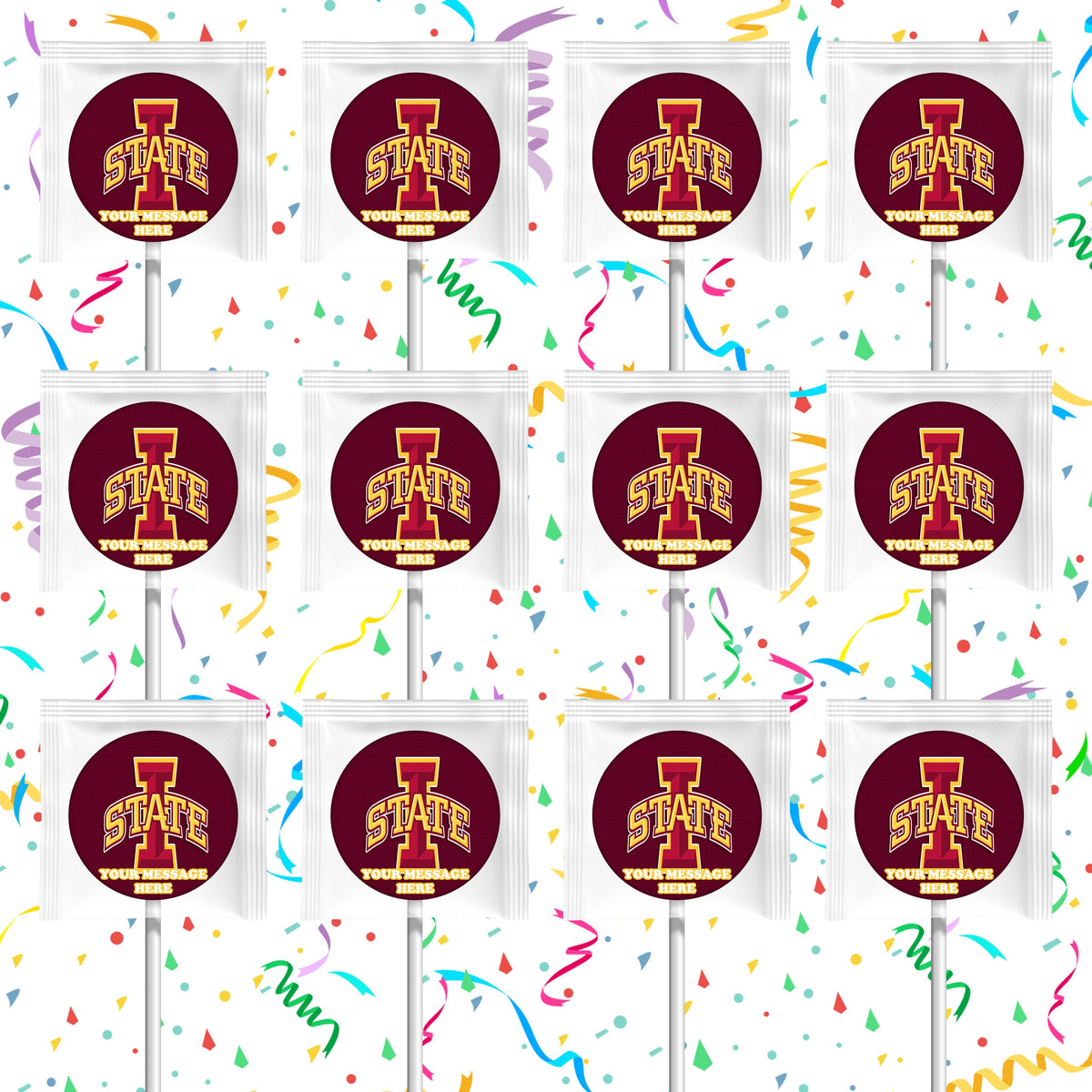 Iowa State University Lollipops Party Favors Personalized Suckers 12 Pcs