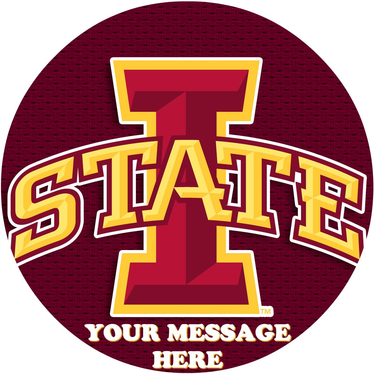 Iowa State University Edible Image Cake Topper Personalized Birthday Sheet Custom Frosting Round Circle