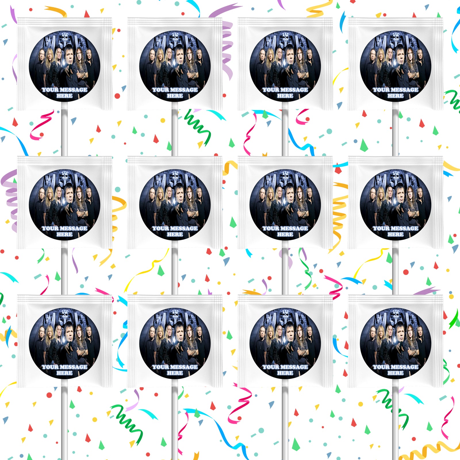 Iron Maiden Lollipops Party Favors Personalized Suckers 12 Pcs