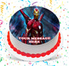 Iron Man Edible Image Cake Topper Personalized Birthday Sheet Custom Frosting Round Circle