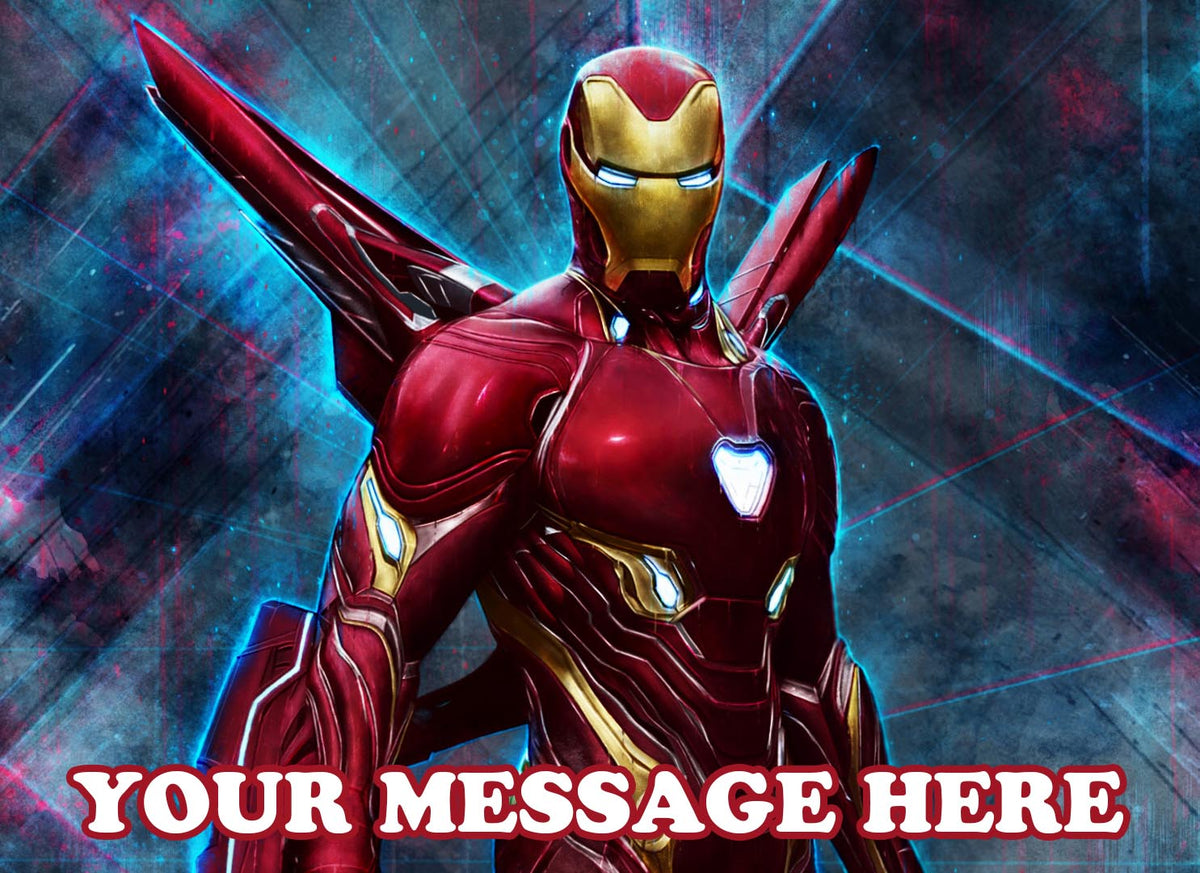 Iron Man Edible Image Cake Topper Personalized Birthday Sheet Decoration Custom Party Frosting Transfer Fondant