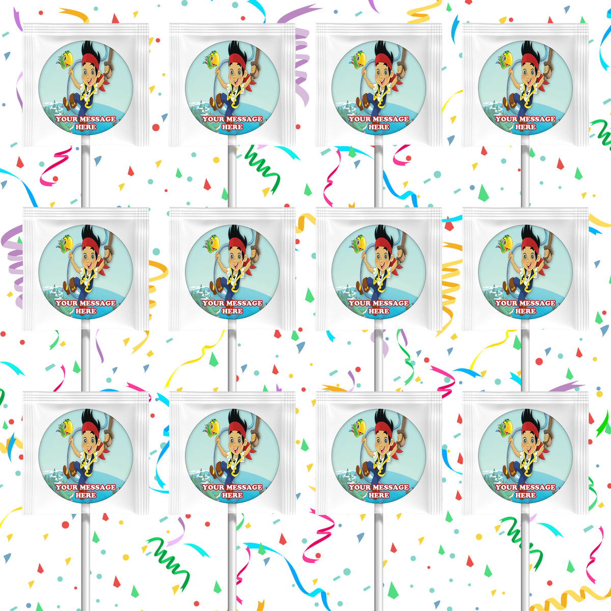 Jack And The Never Land Pirates Lollipops Party Favors Personalized Suckers 12 Pcs