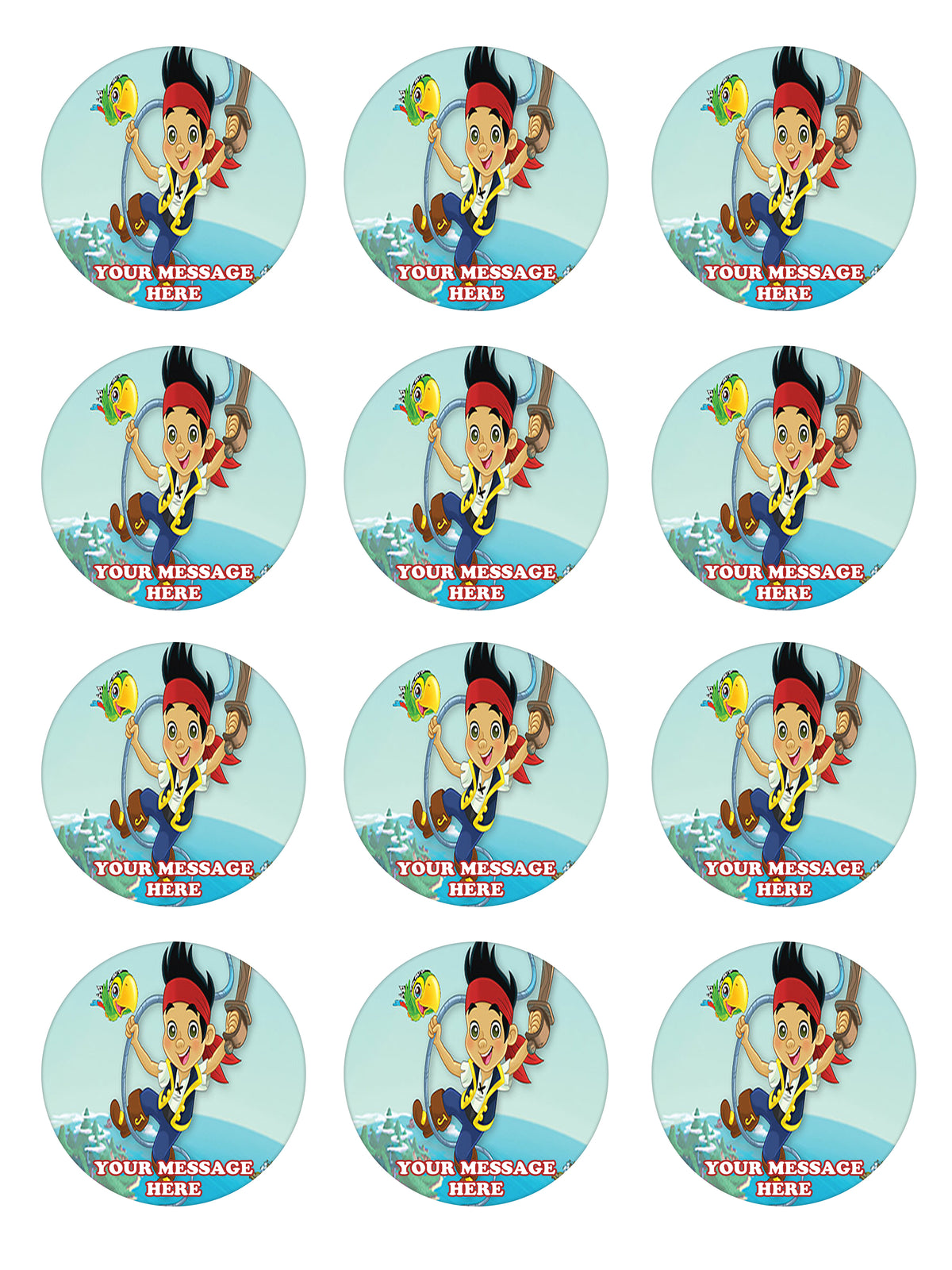 Jack And The Never Land Pirates Edible Cupcake Toppers (12 Images) Cake Image Icing Sugar Sheet