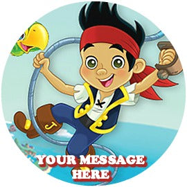 Jack And The Never Land Pirates Edible Image Cake Topper Personalized Birthday Sheet Custom Frosting Round Circle