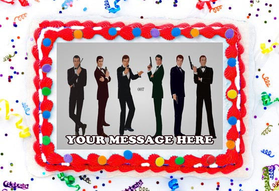 James Bond Edible Image Cake Topper Personalized Birthday Sheet Decoration Custom Party Frosting Transfer Fondant