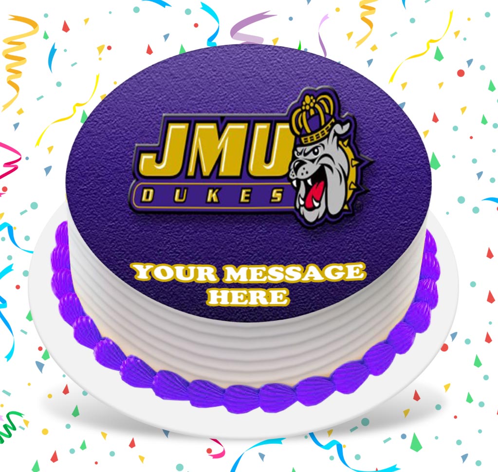 James Madison University Edible Image Cake Topper Personalized Birthday Sheet Custom Frosting Round Circle