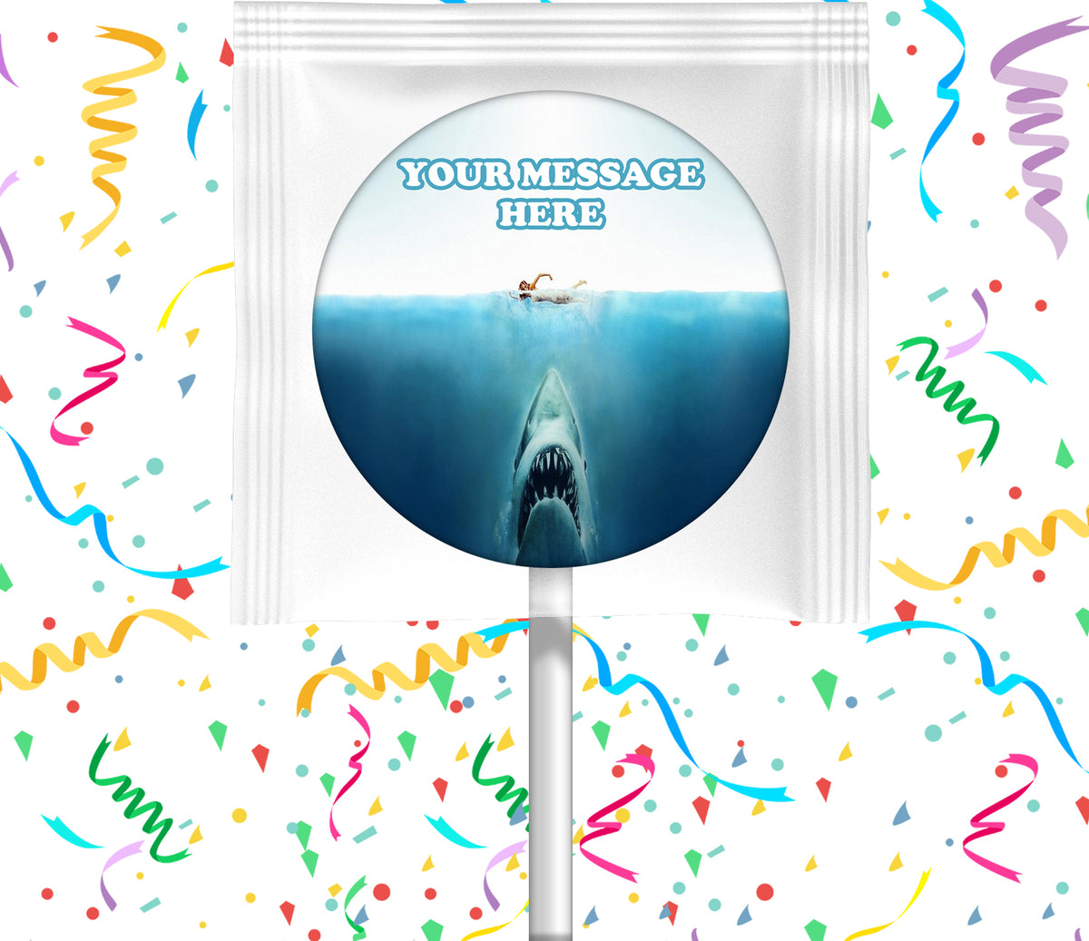Jaws Lollipops Party Favors Personalized Suckers 12 Pcs