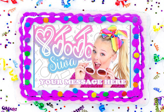 JoJo Siwa Edible Image Cake Topper Personalized Birthday Sheet Decoration Custom Party Frosting Transfer Fondant