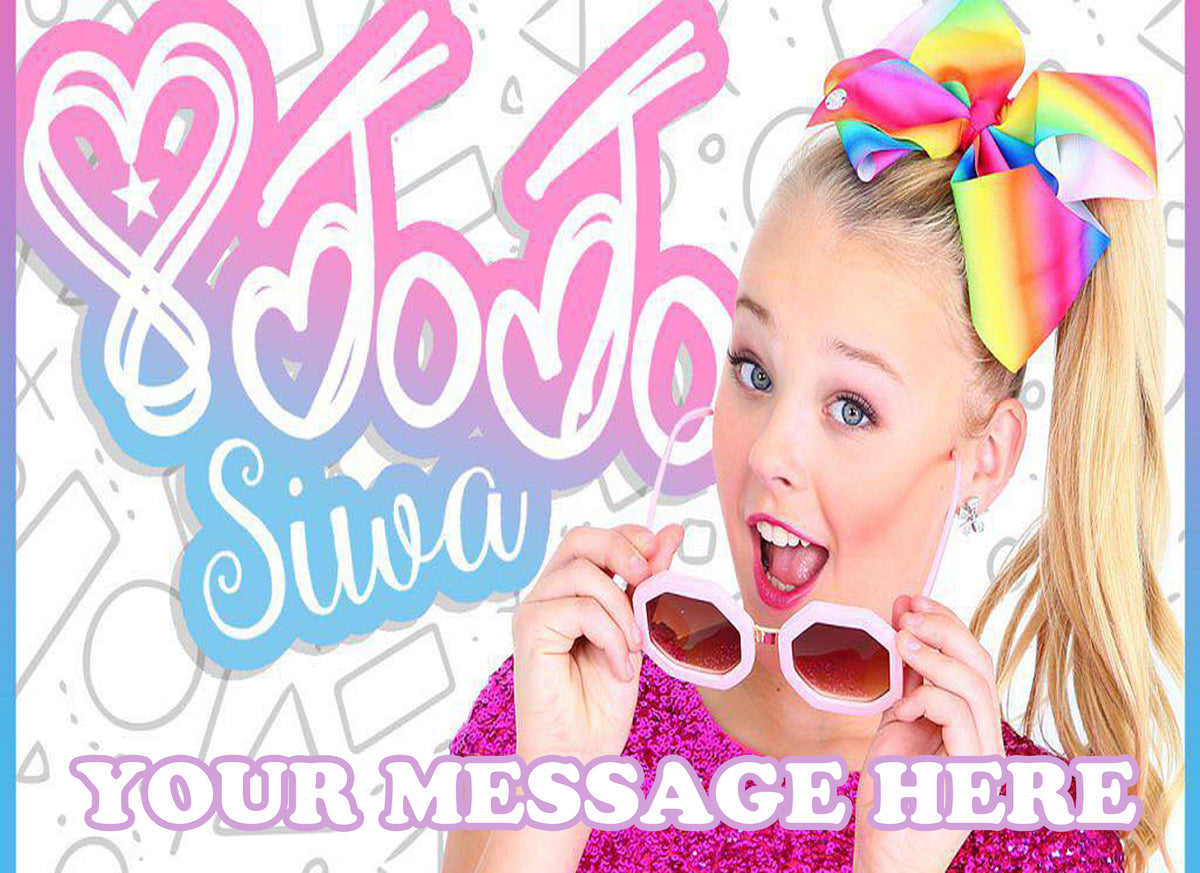JoJo Siwa Edible Image Cake Topper Personalized Birthday Sheet Decoration Custom Party Frosting Transfer Fondant