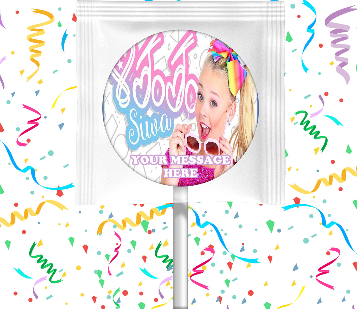JoJo Siwa Lollipops Party Favors Personalized Suckers 12 Pcs