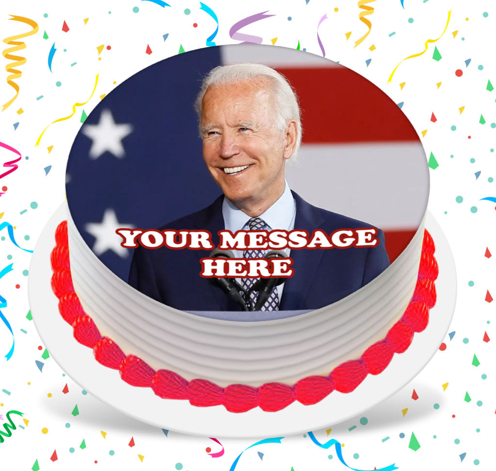 Joe Biden Edible Image Cake Topper Personalized Frosting Icing Sheet Custom Round