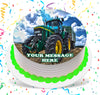John Deere Edible Image Cake Topper Personalized Birthday Sheet Custom Frosting Round Circle