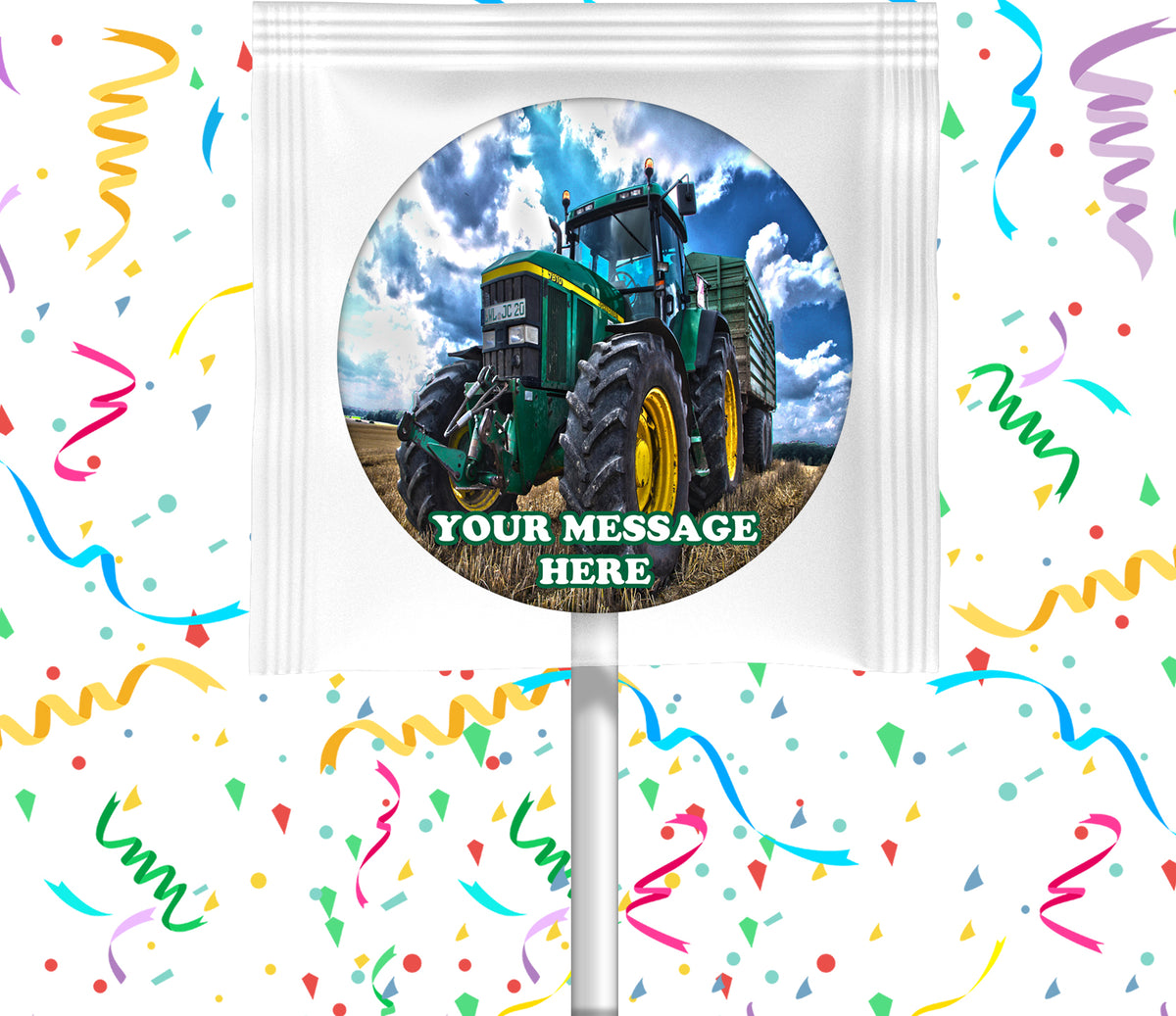 John Deere Lollipops Party Favors Personalized Suckers 12 Pcs