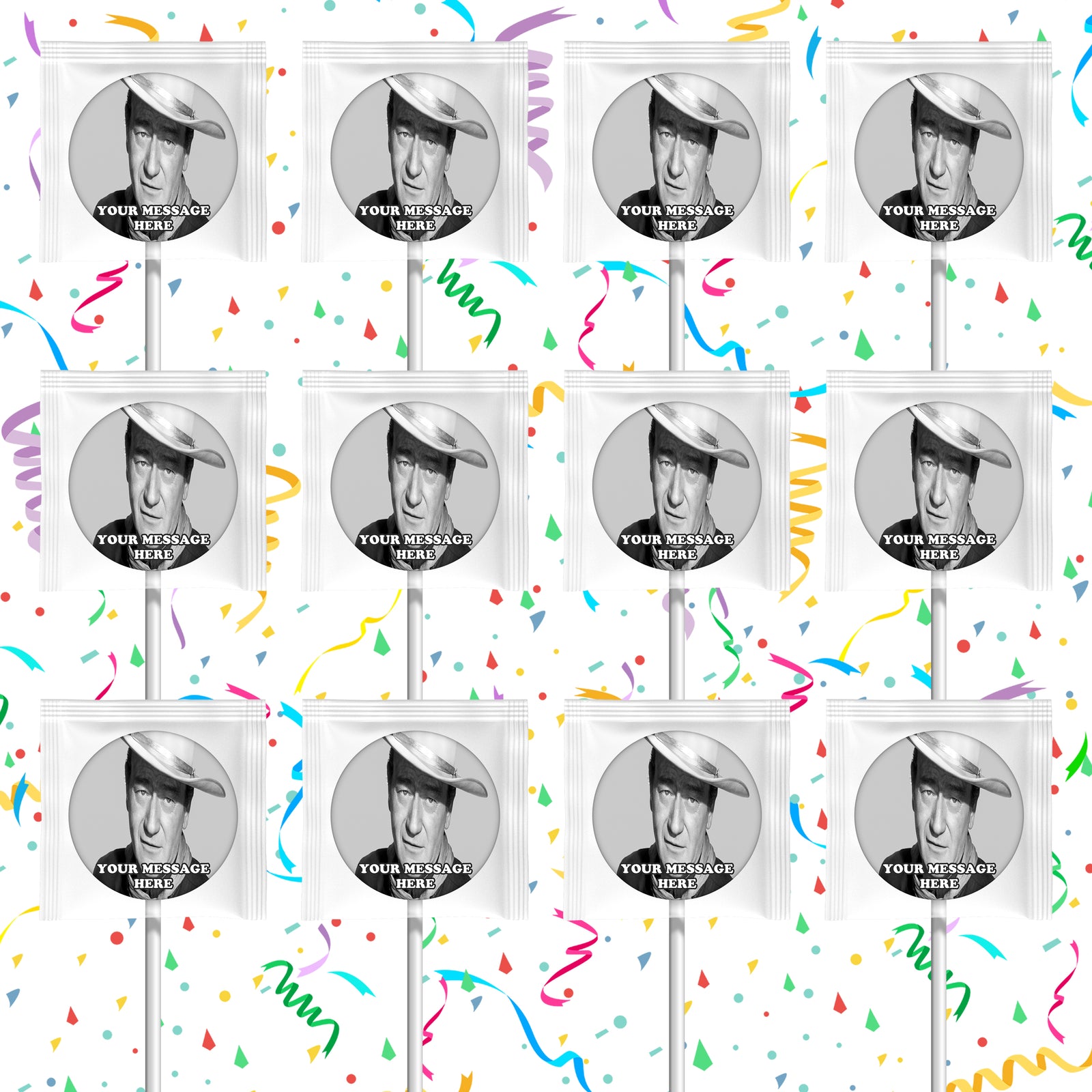 John Wayne Lollipops Party Favors Personalized Suckers 12 Pcs