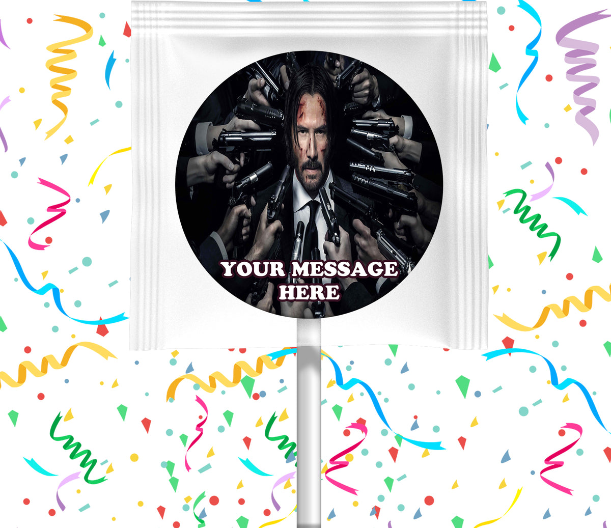 John Wick Lollipops Party Favors Personalized Suckers 12 Pcs