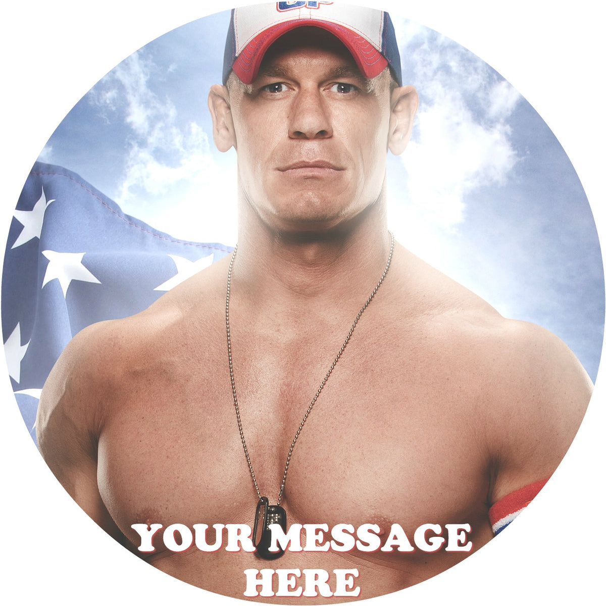 John Cena Edible Image Cake Topper Personalized Birthday Sheet Custom Frosting Round Circle