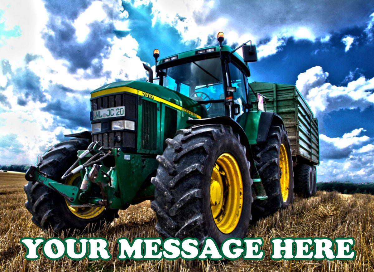 John Deere Edible Image Cake Topper Personalized Birthday Sheet Decoration Custom Party Frosting Transfer Fondant