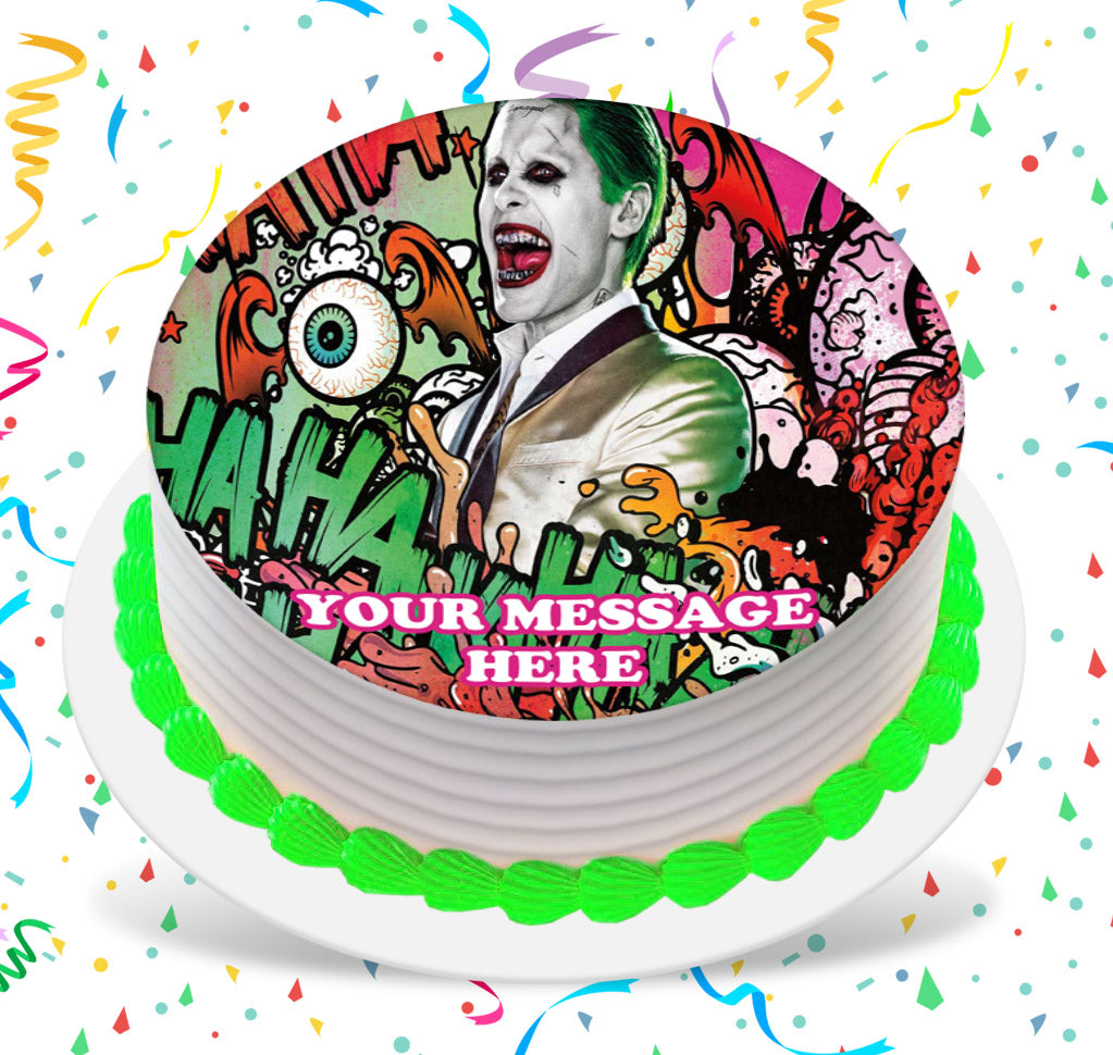 Joker Edible Image Cake Topper Personalized Birthday Sheet Custom Frosting Round Circle