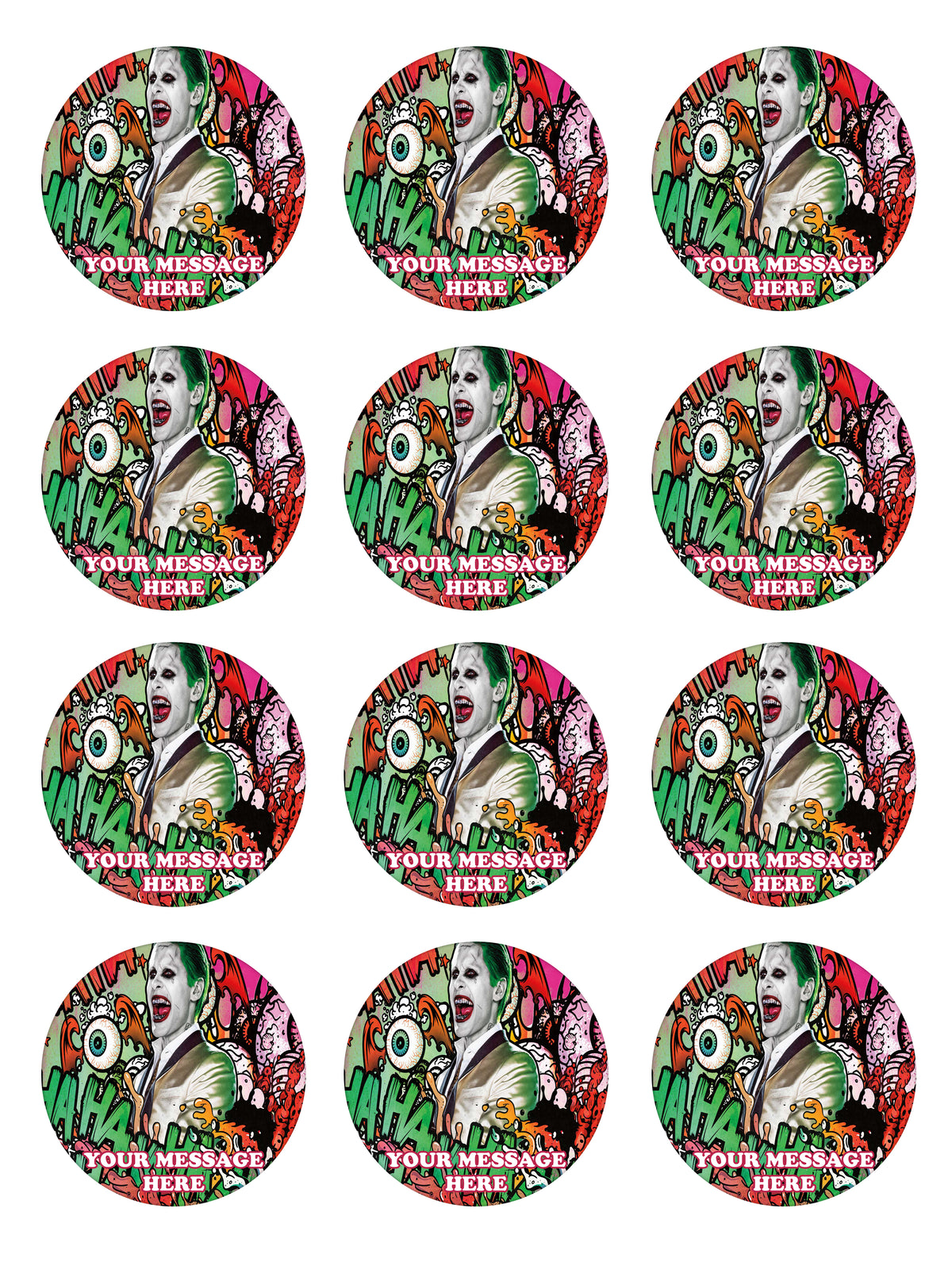 Joker Edible Cupcake Toppers (12 Images) Cake Image Icing Sugar Sheet