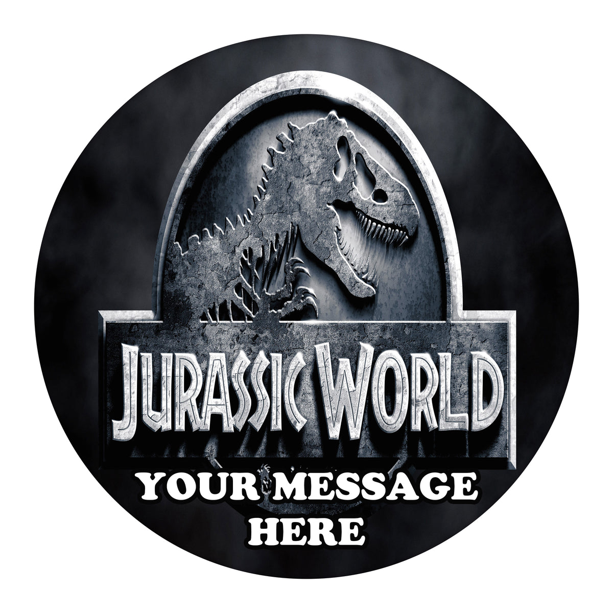 Jurassic World Edible Image Cake Topper Personalized Birthday Sheet Custom Frosting Round Circle