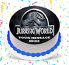 Jurassic World Edible Image Cake Topper Personalized Birthday Sheet Custom Frosting Round Circle