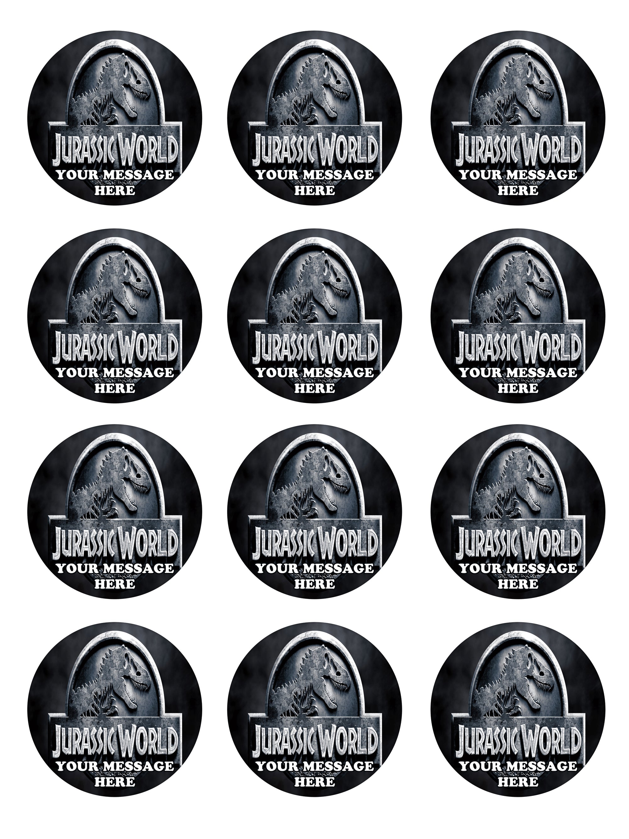 Jurassic World Edible Cupcake Toppers (12 Images) Cake Image Icing Sug