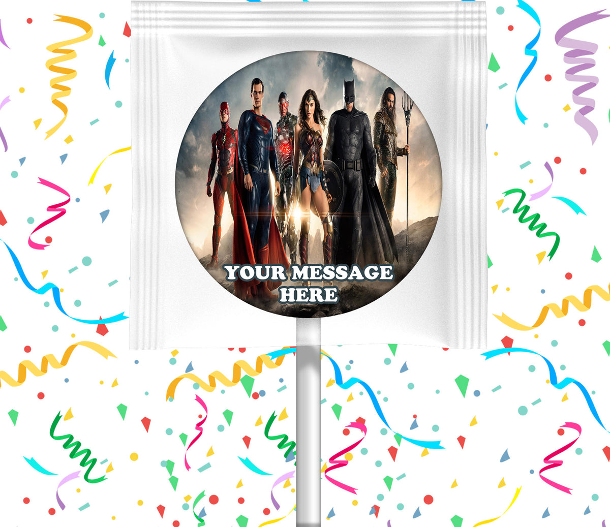 Justice League Lollipops Party Favors Personalized Suckers 12 Pcs