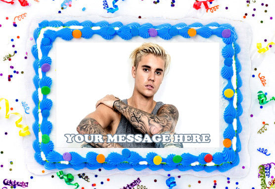 Justin Bieber Edible Image Cake Topper Personalized Birthday Sheet Decoration Custom Party Frosting Transfer Fondant