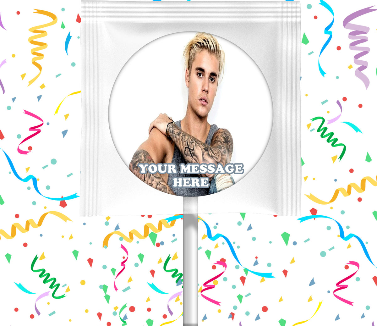 Justin Bieber Lollipops Party Favors Personalized Suckers 12 Pcs