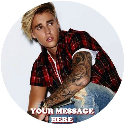 Justin Bieber Edible Image Cake Topper Personalized Birthday Sheet Custom Frosting Round Circle