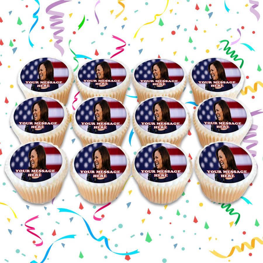 Kamala Harris Edible Cupcake Toppers (12 Images) Cake Image Icing Sugar Sheet