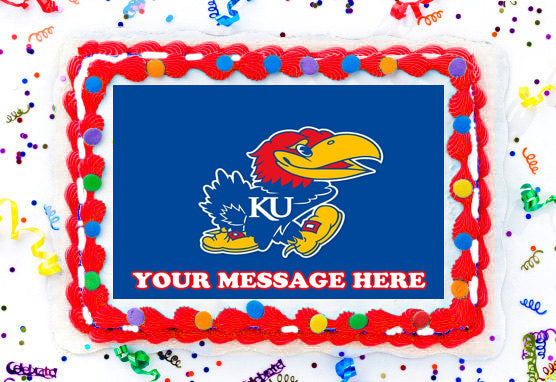 Kansas Jayhawks Edible Image Cake Topper Personalized Birthday Sheet Decoration Custom Party Frosting Transfer Fondant