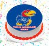 Kansas Jayhawks Edible Image Cake Topper Personalized Birthday Sheet Custom Frosting Round Circle