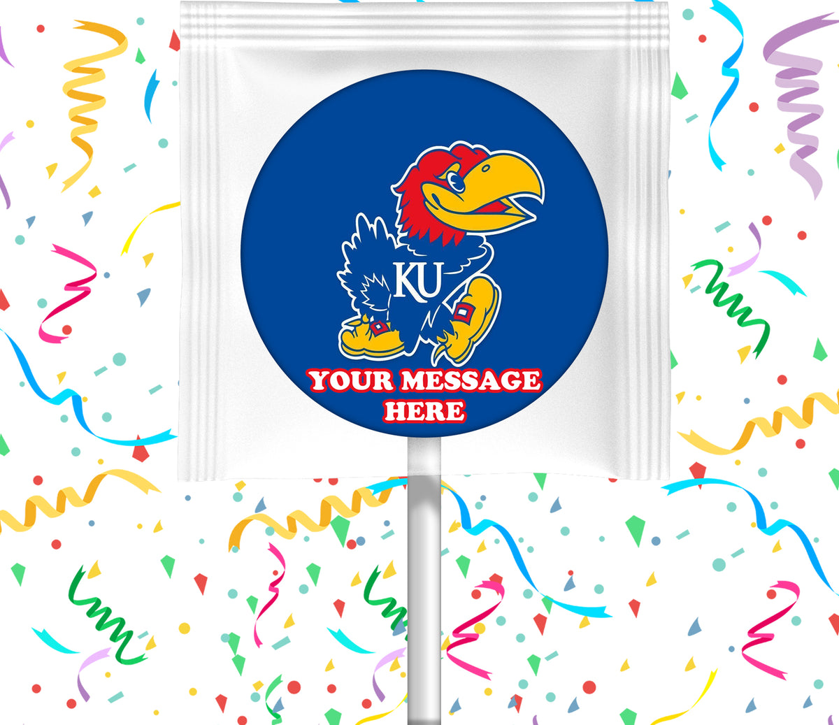 Kansas Jayhawks Lollipops Party Favors Personalized Suckers 12 Pcs
