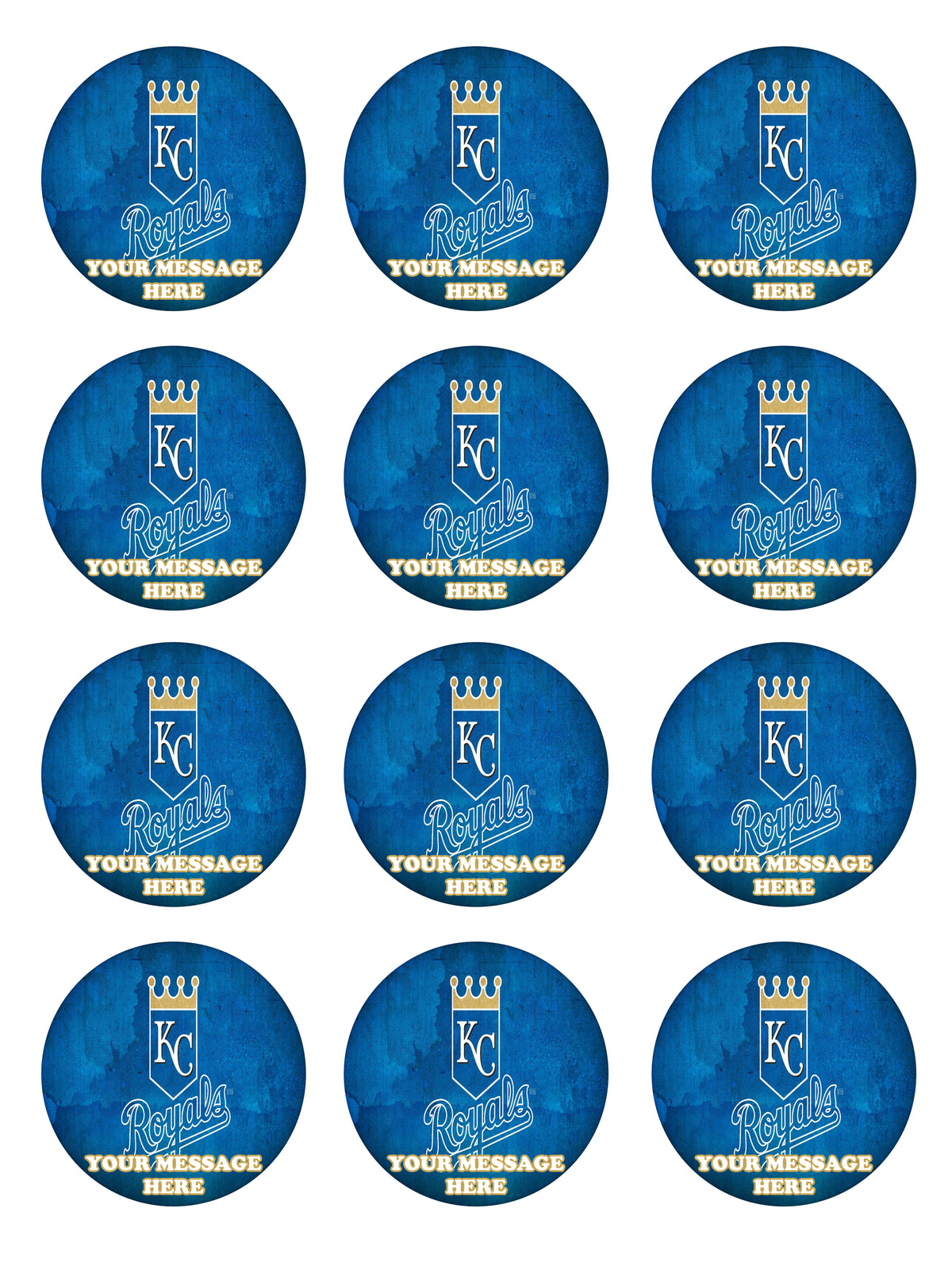 Kansas City Royals Edible Cupcake Toppers (12 Images) Cake Image Icing Sugar Sheet