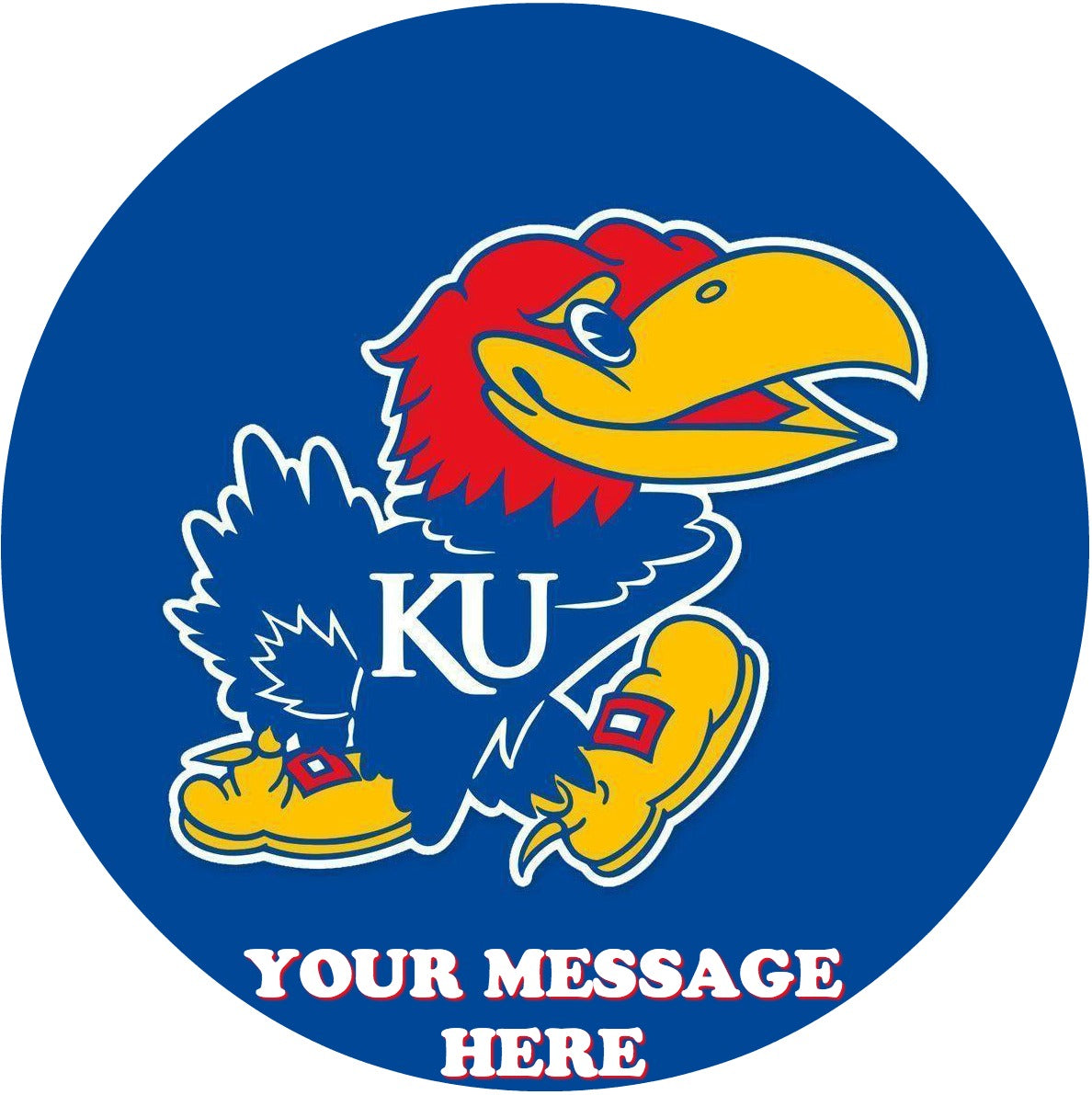 Kansas Jayhawks Edible Image Cake Topper Personalized Birthday Sheet Custom Frosting Round Circle
