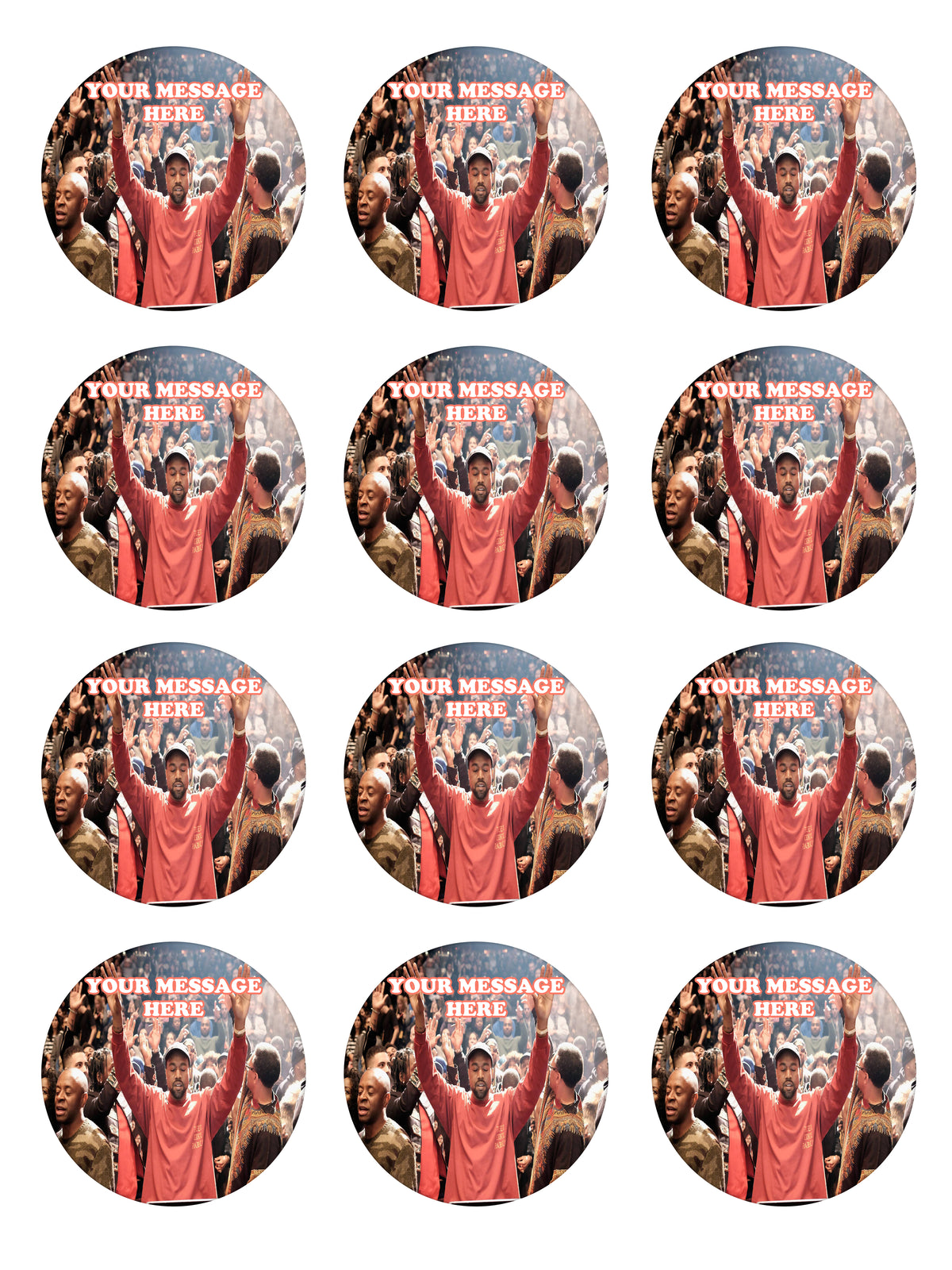 Kanye West Edible Cupcake Toppers (12 Images) Cake Image Icing Sugar Sheet