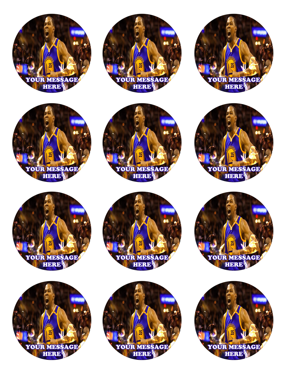 Kevin Durant Edible Cupcake Toppers (12 Images) Cake Image Icing Sugar Sheet