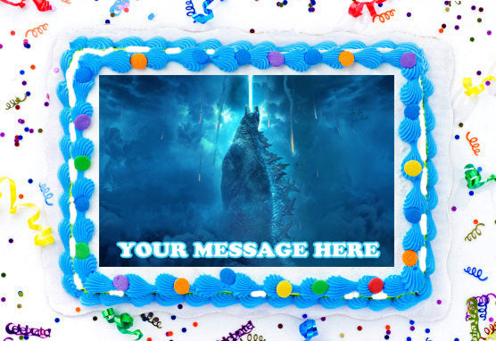 Godzilla King Of The Monsters Edible Image Cake Topper Personalized Birthday Sheet Decoration Custom Party Frosting Transfer Fondant