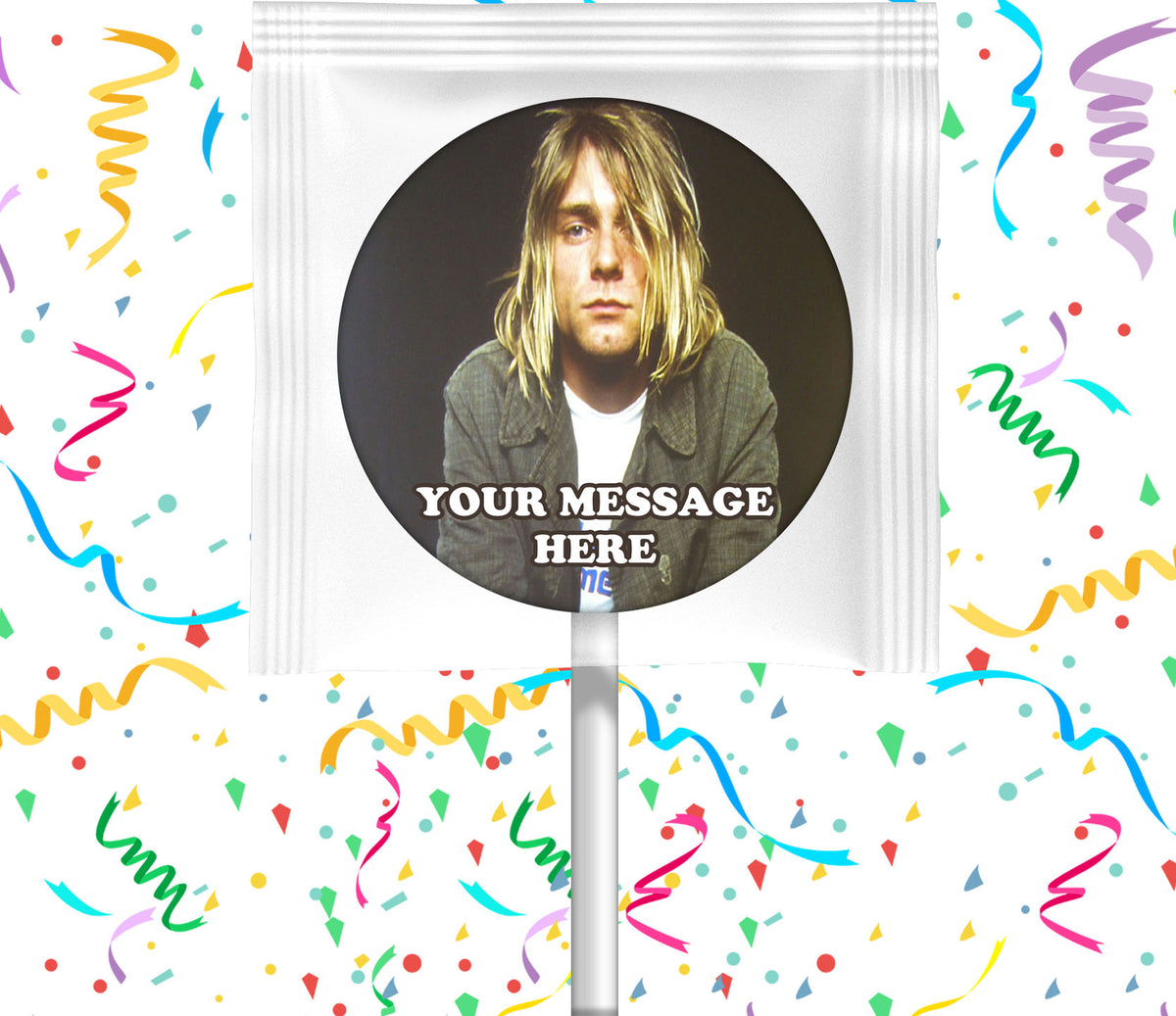 Kurt Cobain Lollipops Party Favors Personalized Suckers 12 Pcs